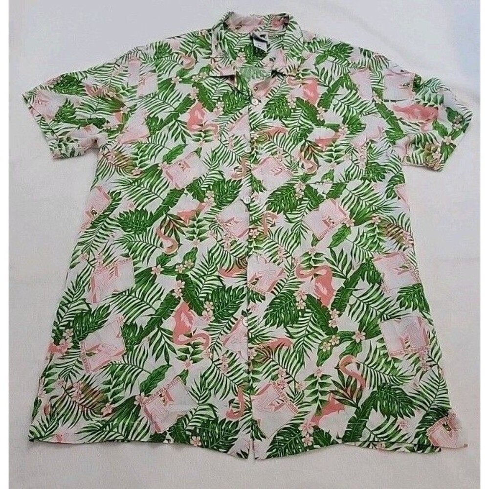 Vintage MTV Hawaiian Shirt Men’s Button Up Size MD